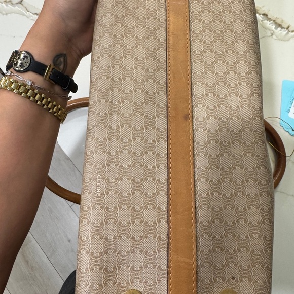 Vintage Celine Macadam Handbag - Beige & Tan Coated Canvas - Picture 9 of 9
